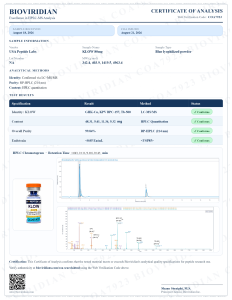 Certificate of Analysis associated with KLOW research material
