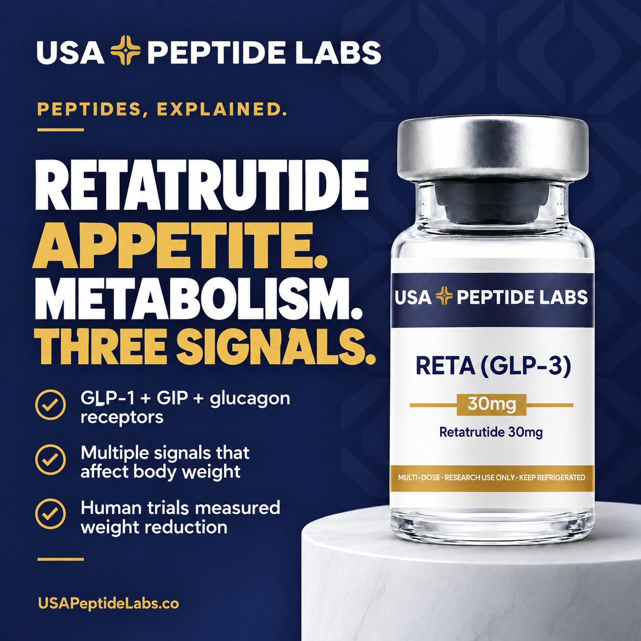Retatrutide (GLP-3) — peptide education: mechanism and key points